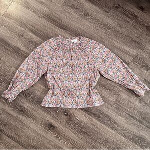 J. Crew x Liberty Honeysuckle Floral Tie Waist Top